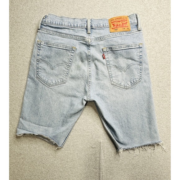 Levi's Other - Levis 512 Shorts Mens 33x32 Light Blue Denim Cut Off Raw Hem Zipper Fly Summer